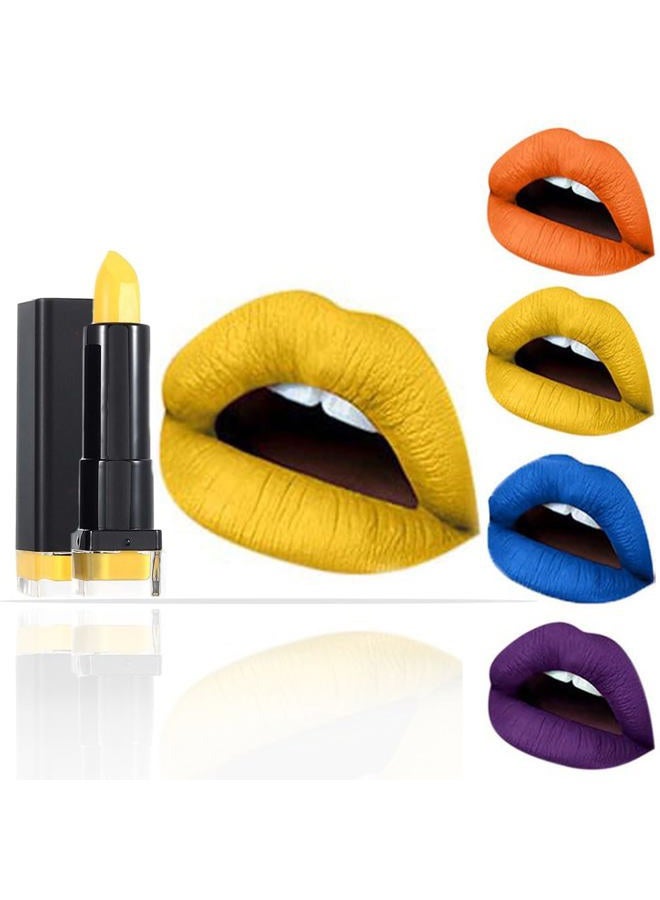 Matte Lipstick Hight Pigment Lipsticks Long Lasting Lip Stick Waterproof Lips Gloss Cream Lipgloss Makeup for Women and Girls Pack of 1 (D- Yellow 17)