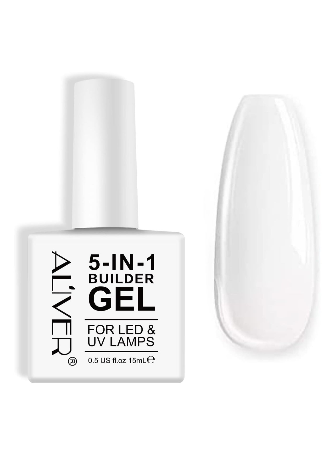 Nail Polish Builder Gel for Nails 5 in 1 Builder Base Strengthening Gel 15ml UV/LED Nail Polish Gel for Broken Nails Repair Nails Extension Nail Art Decoration