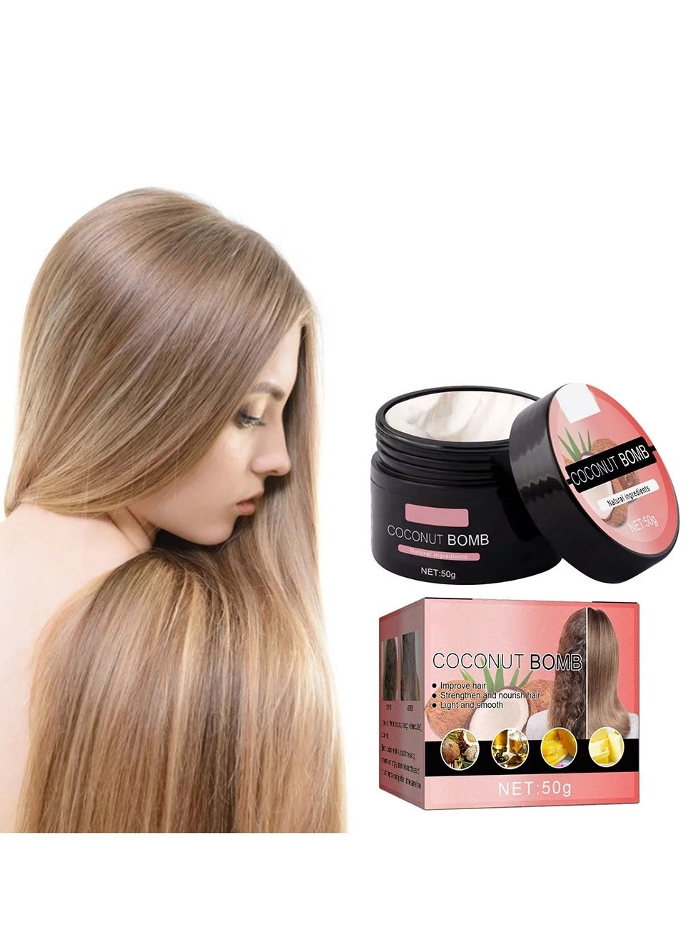 100% Organic Coconut Bomb Restores Strengthens Nourishing Hair Masque Hair Mask