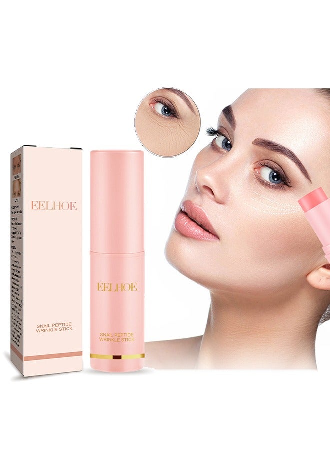 Snail Peptide Wrinkle Stick,Small Powder Stick Cono Peptide Anti-wrinkle Improvement Wrinkle Soothing No Makeup Hydrating Stick Moisturizing Collagen Moisturizing Stick Anti-aging