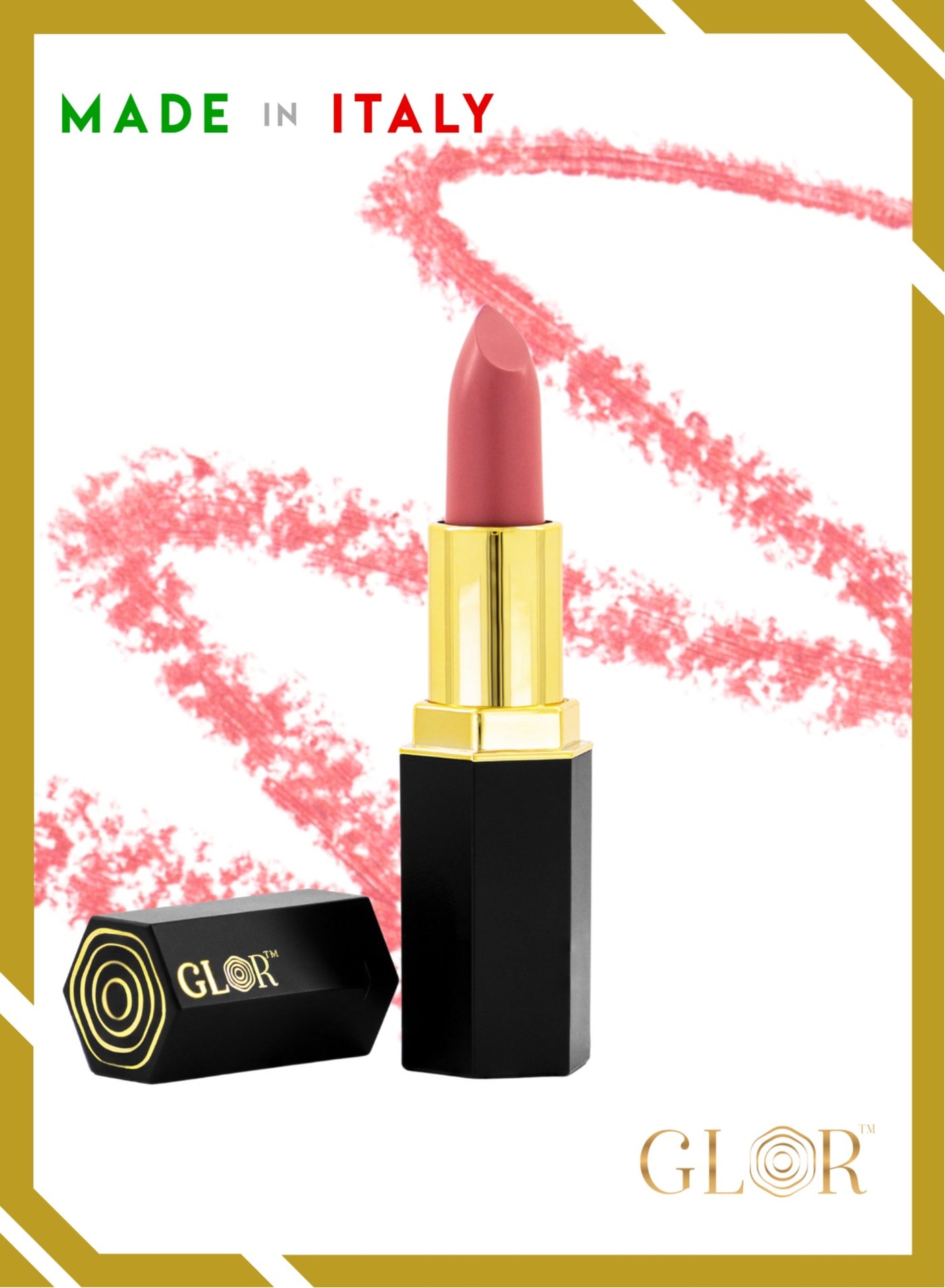 Glor Endless Charm Lipstick – Whispering Rose, Luxurious Moisture, Long-Lasting Intense Color, Vitamin E Enriched for Smooth, Hydrated Lips
