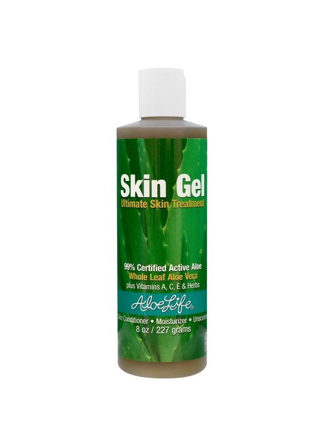 – Skin Gel & Herbs Ultimate Skin Treatment, 99% Certified Organic Whole Leaf Aloe Vera, Vitamins C, A, & E, Head-to-Toe Skin Care Support for the Whole Family, Fragrance-Free (8 oz)