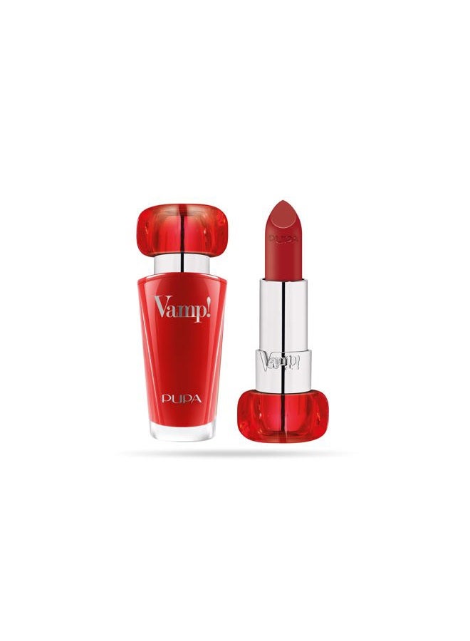Vamp! Extreme Colour Lipstick With Plumping Treatment - For Fuller, Defined Lips - Adds Incredible, Deep Color To Lips - Soft Texture Adheres Perfectly - 302 Ruby Red - 0.123 Oz