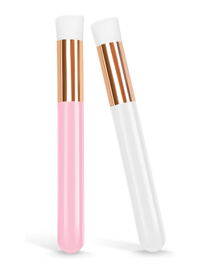 Lash Shampoo Brushes, Nose Pore Deep Cleaning Brushes, Peel Off Blackhead Brush Remover Tool, Facial Cleansing Brushes, Eyelash Extensions Cleanser Brushes, Cleaning Brush for Salon( 2Pcs White Pink)