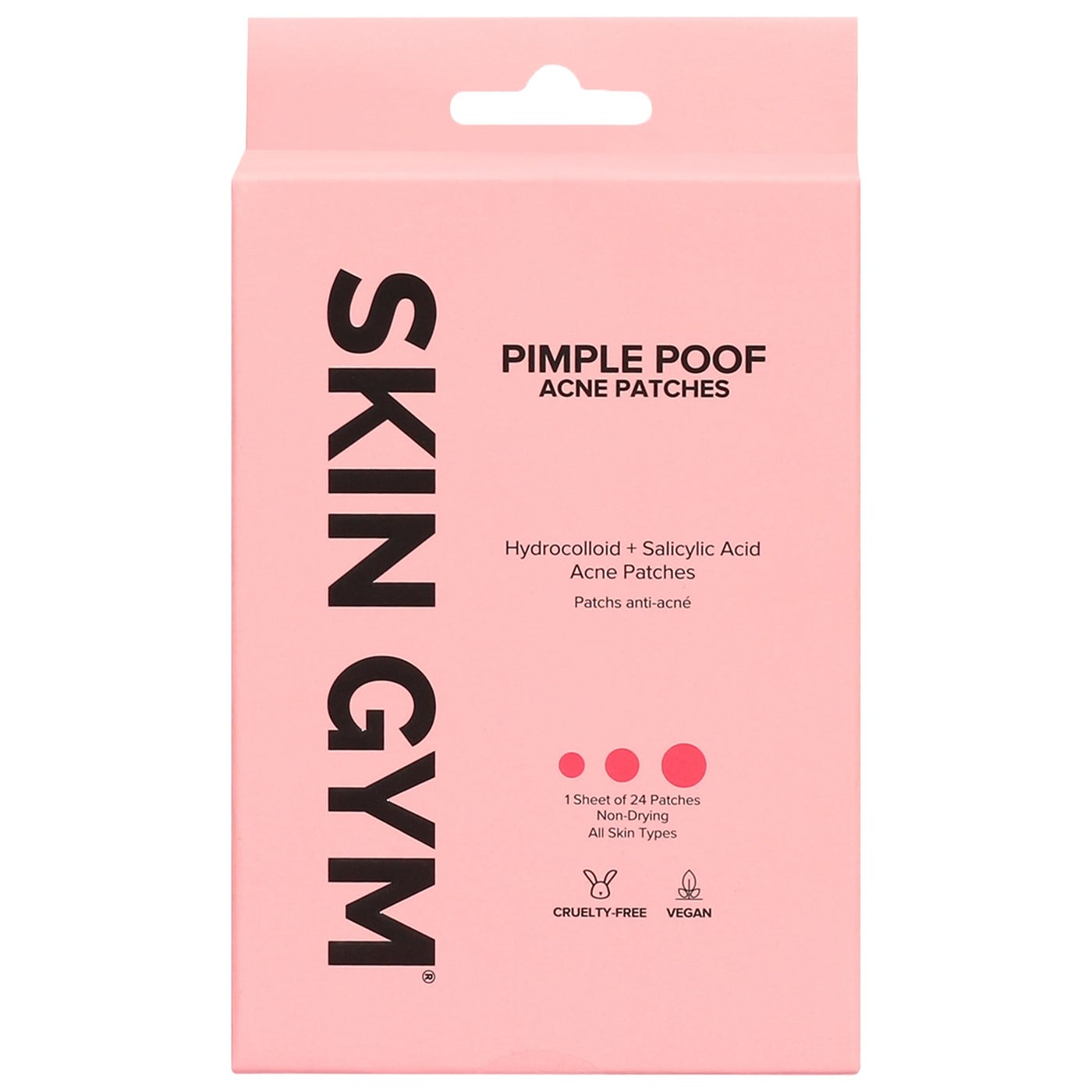 Skin Gym Pimple Poof Acne Patches, Hydrocolloid and Salicylic Acid Blemish Patches for Overnight Skin Care, 24 Count