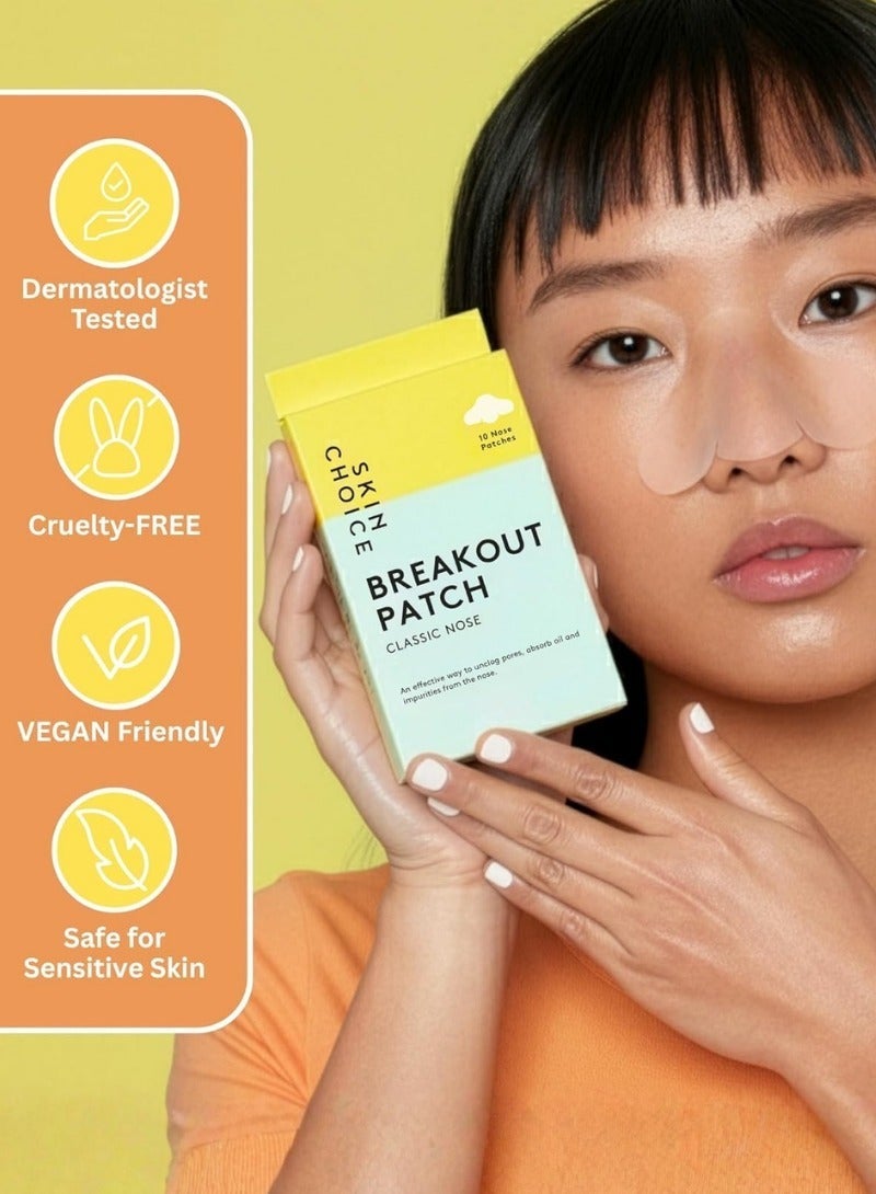 SkinChoice Breakout Patch Classic Nose - Hydrocolloid Pimple Patches - Vegan, Fragrance-free, Gluten-free, Latex-free, Parabens-free, Sulfates-free, Cruelty-free for Face and Body - Pack of 10 - image 3