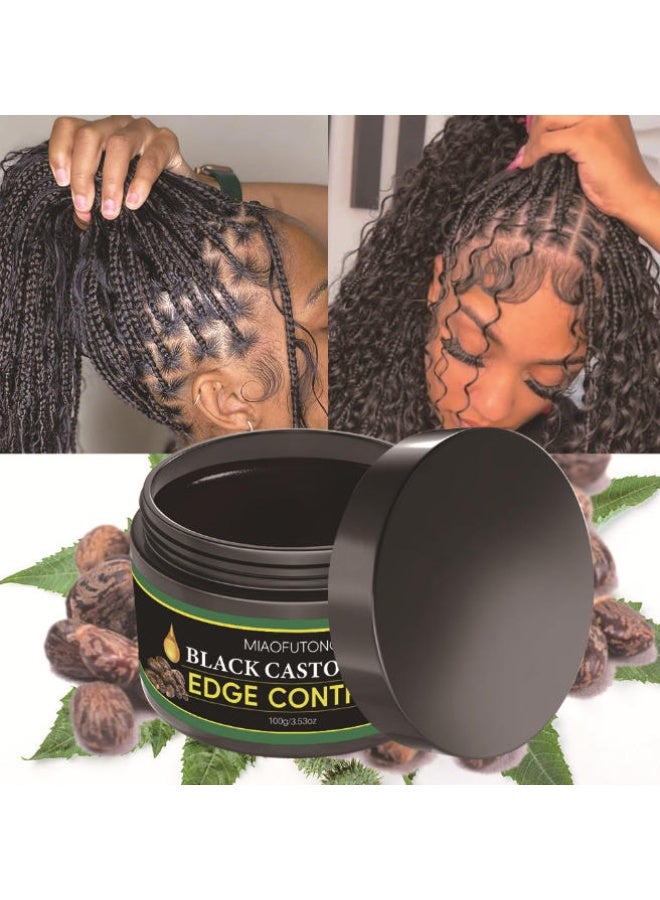 Edge Control Hair Gel Natural Black Castor Oil 100ml