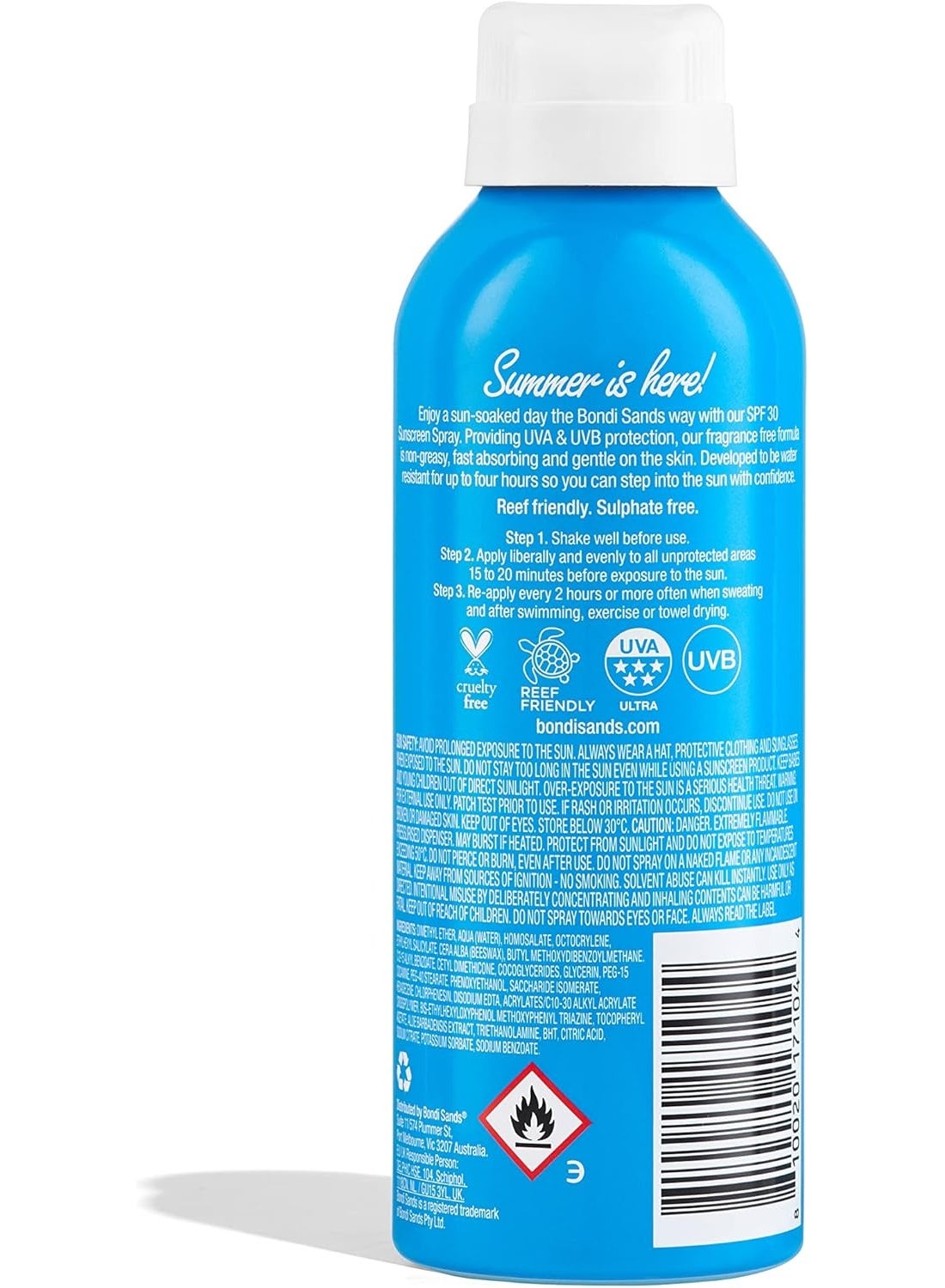 SPF 30 Aerosol Mist Spray Fragrance Free 160g | Continuous Broad Spectrum UVA UVB Body Sunscreen Spray | Water-Resistant Lightweight Fragrance-Free Sun Protection Mist | Reef-Safe Daily SPF Spray - image 2