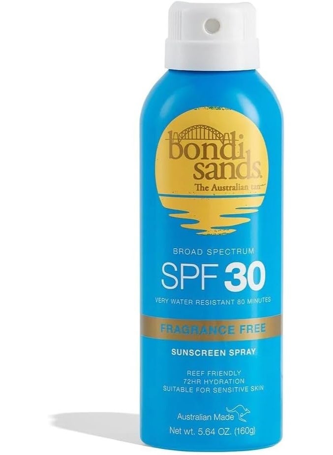 SPF 30 Aerosol Mist Spray Fragrance Free 160g | Continuous Broad Spectrum UVA UVB Body Sunscreen Spray | Water-Resistant Lightweight Fragrance-Free Sun Protection Mist | Reef-Safe Daily SPF Spray