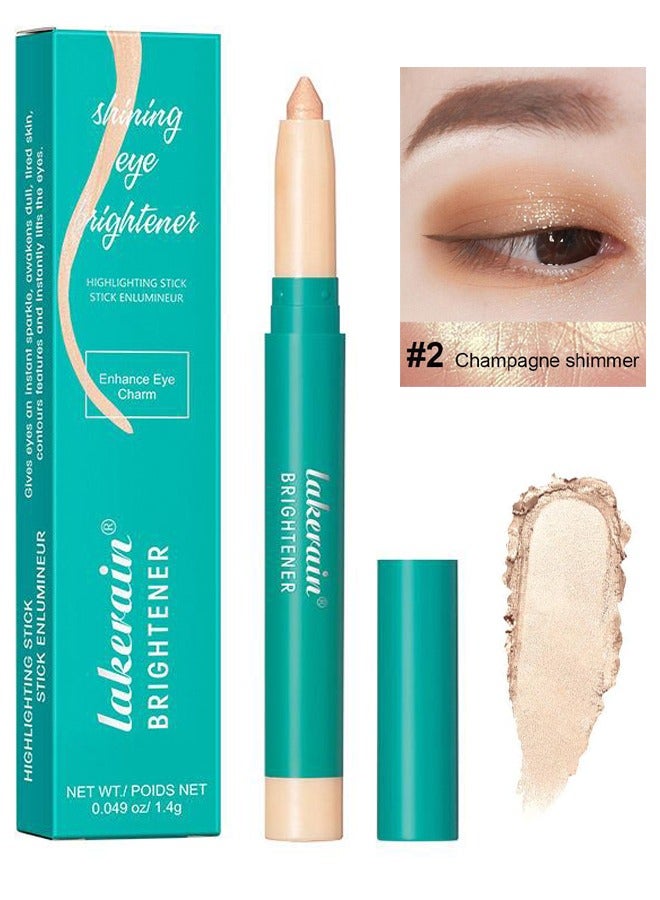 Shining Eye Brightener Enhance Eye Cream Professional Makeup Eyeshadow Pencil Advanced Shadow Stick Waterproof Eyeshadow Stick Eye Highlighter Shimmer Creamy Waterproof & Long-Lasting Eye Makeup for Women No.02