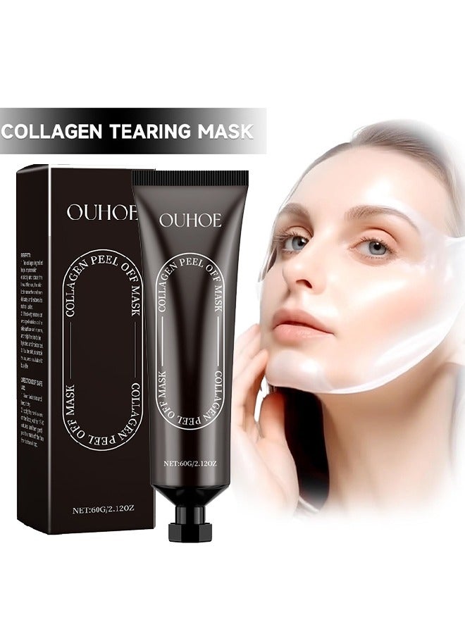 Collagen Peel Off Mask- Dead Skin Clean Pores ,Skin Brightening Peeling Mask for Dull Skin 60g