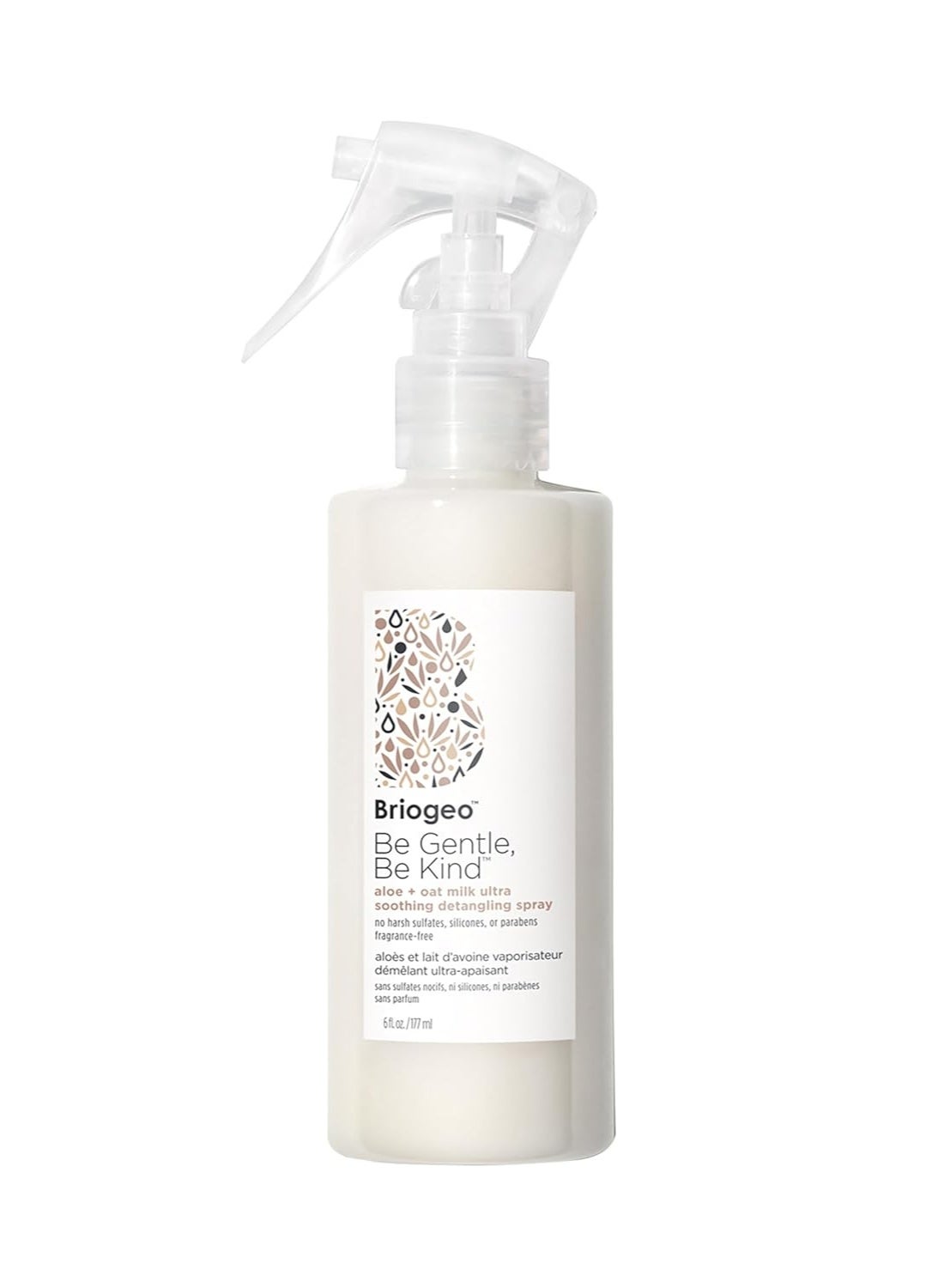 Briogeo Be Gentle, Be Kind Aloe + Oat Milk Ultra Soothing Detangling Spray, Hypoallergenic and Dermatologist-Approved Leave-In Spray, Fragrance Free, Vegan, Cruelty-Free, 6 fl oz