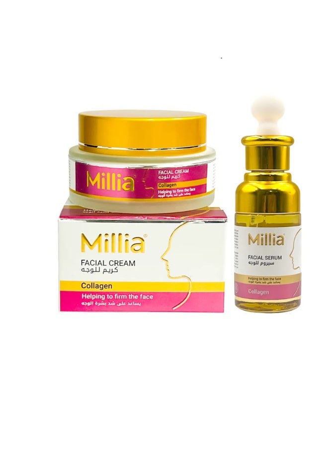 Millia Collagen Cream (100 ml) or Serum (40 ml) – Anti-Aging Collagen Skincare for Firm, Hydrated, and Youthful Skin