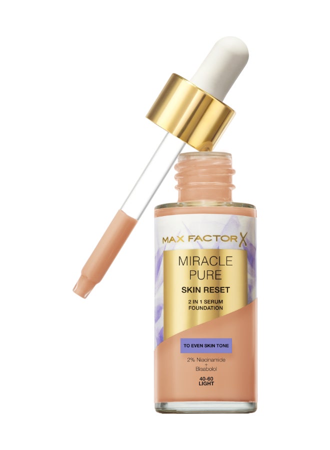 Miracle Pure 2in1 Skin Reset Serum Foundation - 40-60 - Light, 30ml