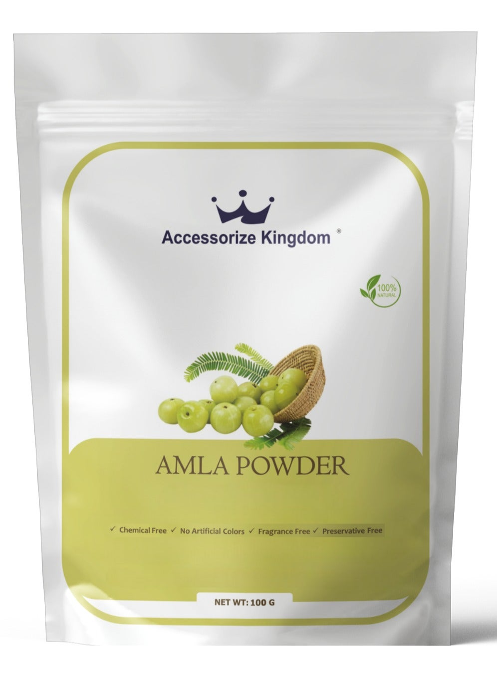 Amla Powder (100gm) – 100% Natural | Suitable for Hair & Skin | Promotes Hair Growth, Fights Dandruff & Cleanses Scalp | Enhances Skin Radiance, Reduces Wrinkles & Gently Renews Skin