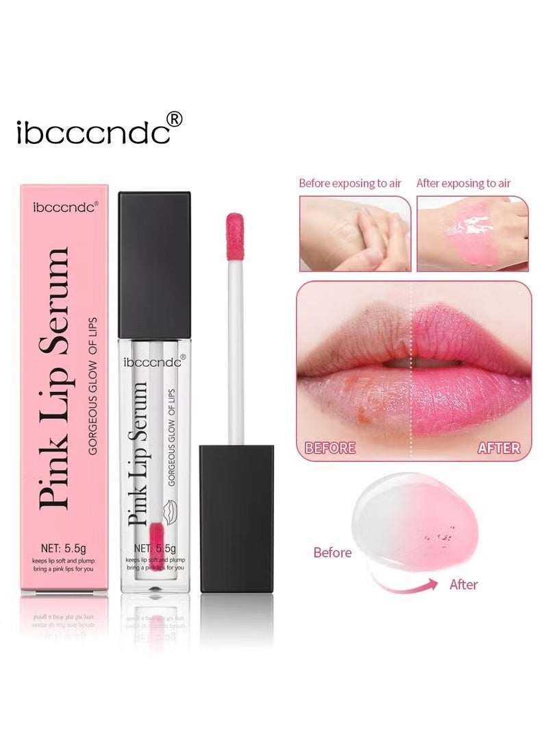 Pink Lip Serum Plumper, Colour Changing Lip Gloss, Magic Colour Changing Lip Gloss, Hydrating Pink Lip Plumper, Pink Lip Serum Lip Tint, Valentine's Day Gift for Moisture and Reduces Fine Lines