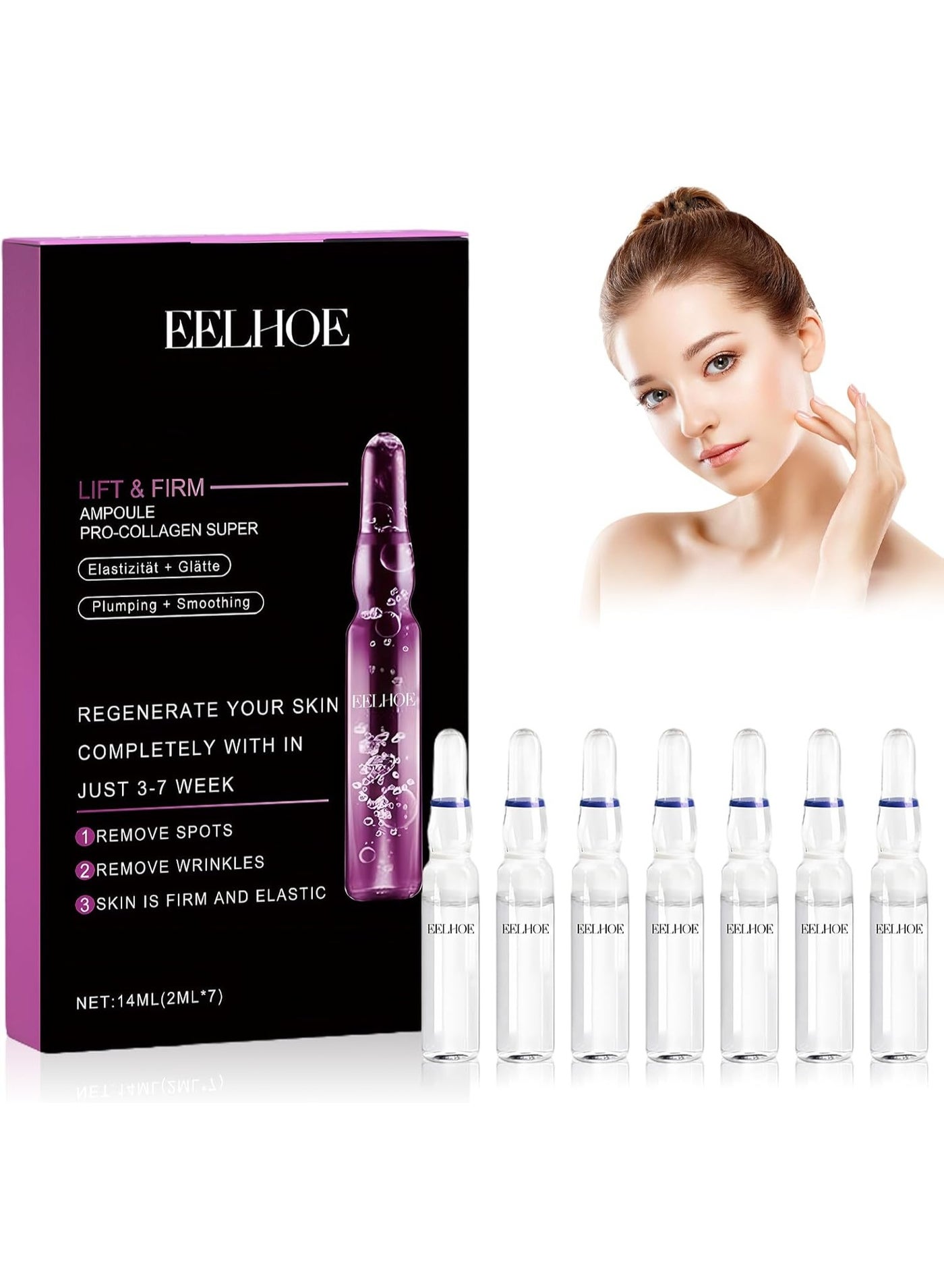 EELHOE Pro-Collagen Lift & Firm Ampoule for Youthful Skin 
Advanced collagen concentrate ampoules designed to improve elasticity, smooth wrinkles, boost hydration, and visibly firm skin for a radiant, youthful complexion.