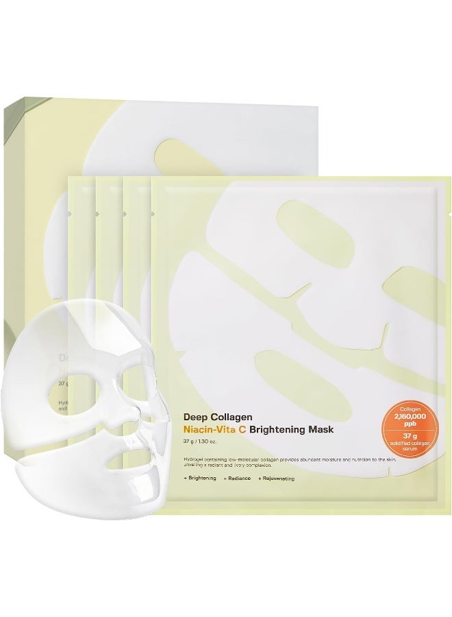 Deep Collagen Niacin Vita C Brightening Mask 37g*4ea