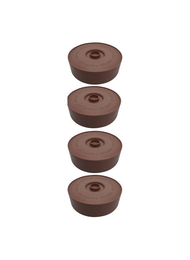 IMUSA USA Terracota Tortilla Warmer, 4 Pack, Brown