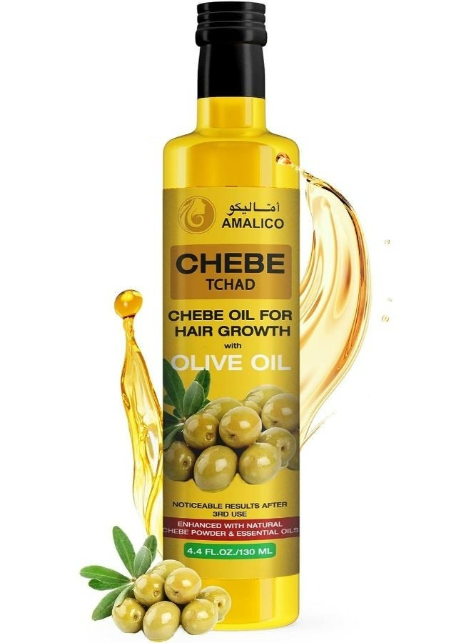 Chebe Oil for Hair Growth with Olive Oil - African Natural Chebe Powder for Hair Growth, Olive Hair Oil and Ostrich oil - 130 ML