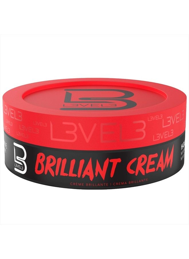 L3 Level 3 Brilliant Cream - Improves Hair Texture and Shine - Delivers a Natural Hair Style Look Hydrates your Hair - Level Three Hair Cream (150 ML, Brilliant Cream)