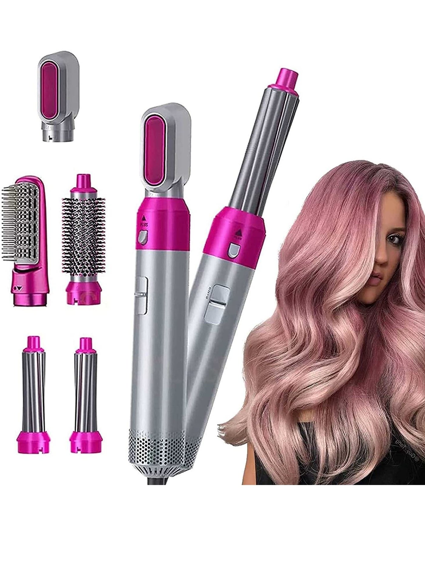 Hair Dryer Brush and Volumizer, 5 in 1 Hair Dryer Multifunctional Comb Hair Curler Straightener Styling Comb Tool Detachable Hair Dryer Curling Hair Drying Scalp