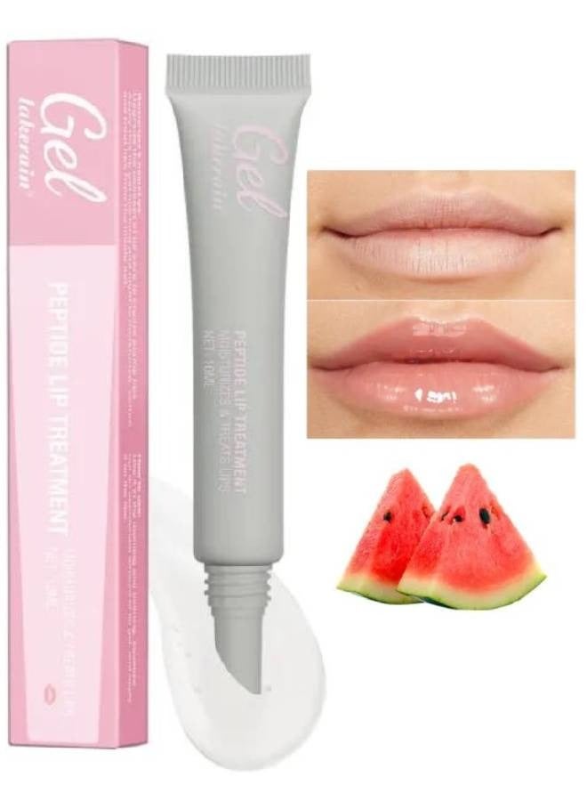 Peptide Lip Treatment Gel No.02 Watermelon Moisturizes and Treats Lips Lip Gloss Oil for Plumper and Moisturizer Serum Hydrating Lip Serum for Dry Peeling and Dark Lips Gorgeous Glow 10ml