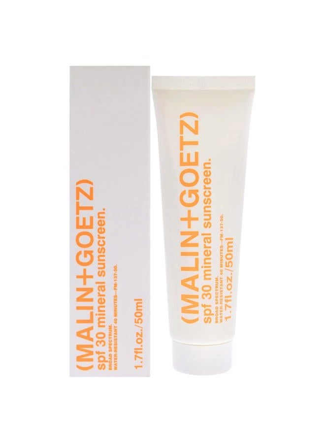 Malin + Goetz SPF 30 Mineral Sunscreen, 1.7 fl. oz. – Hydrating Mineral Sunscreen for Anti-Aging, Sunscreen Moisturizer, Sunscreen for Face & Body, Lightweight Lotion with SPF