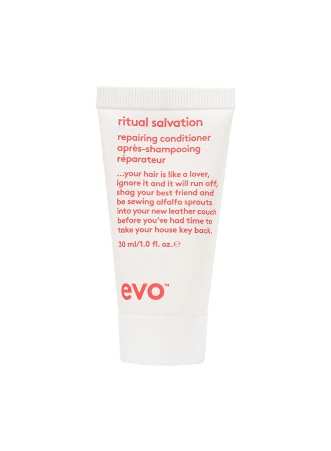 EVO Ritual Salvation Repairing Hair Conditioner - Protein Treatment for Damaged & Brittle Hair, Helps Reduce Breakage & Protects Color - Travel Size, 30ml / 1.01fl.oz