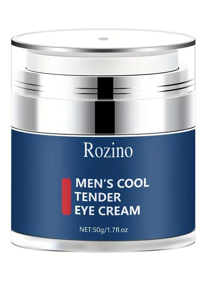 ROZINO Men's Cool Tender Eye Cream 50g - Hypoallergenic, Glycerin-Enriched, Vitamin C Infused Formula for All Skin Types - Moisturizing, Reduces Dark Circles, Firms Skin, Soothes Eye Area
