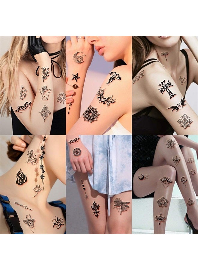 40 SheetsTemporary Tattoo for Women and Girls Sexy Tat Included 10 Sheets Extra Larger and 30 Sheets Tiny Fake Tattoo Stickers for Kids