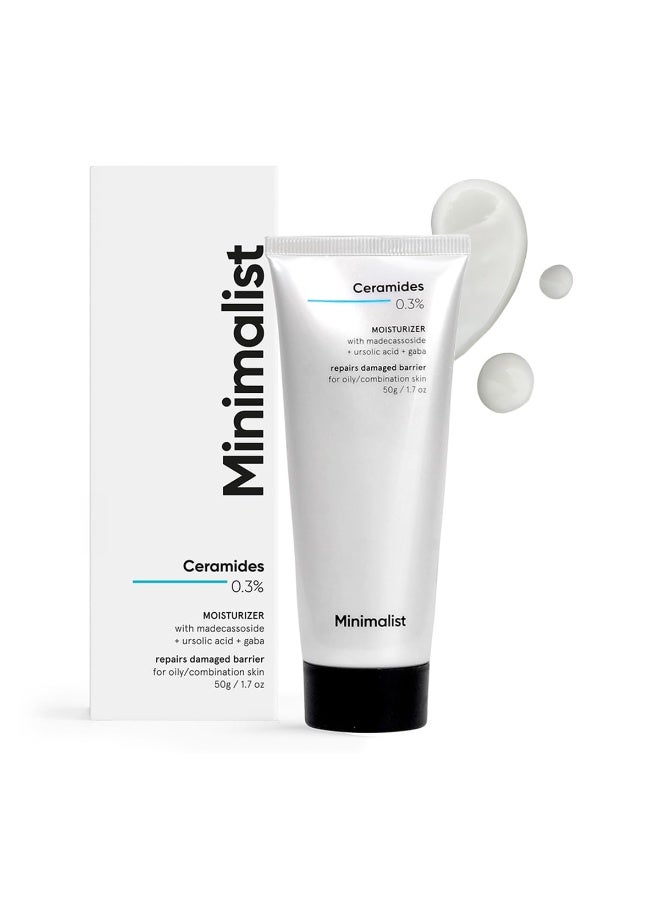 Minimalist 0.3% Ceramide Face Moisturizer For Barrier Repair & Deep Moisturization | Daily Repairing Face Moisturizing Cream | For Oily - Combination Skin | 50g