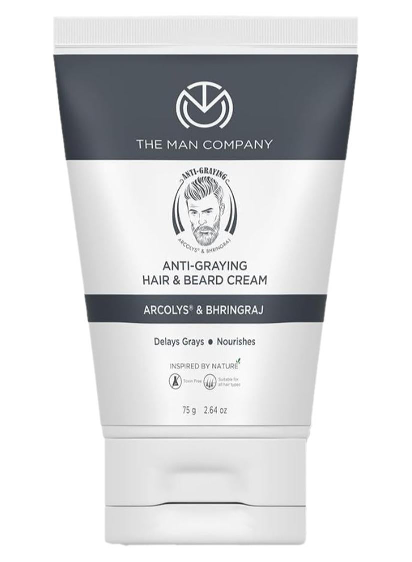 Anti-Graying Hair And Beard Cream For Men, All Hair Types 75 G