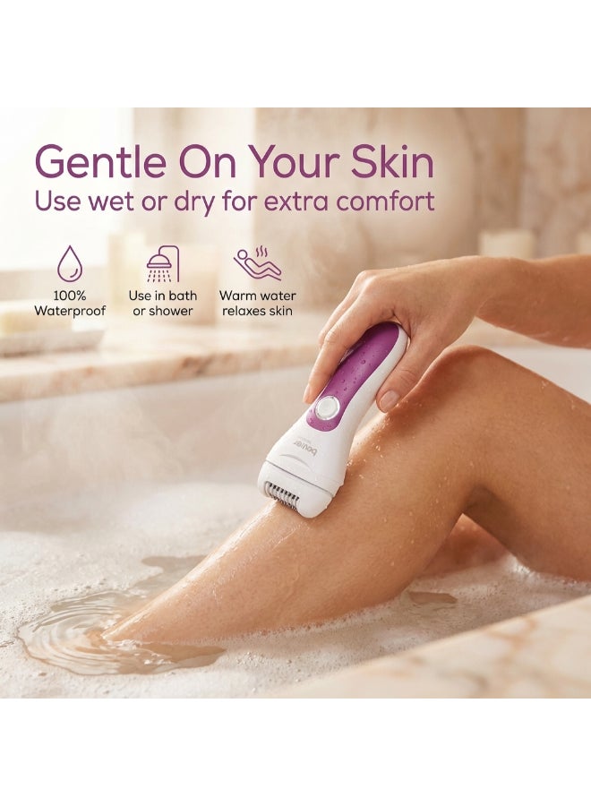 HL 76 Epilator | 2-in-1 Epilation and Shaving | Wide Flexible Epilator Head with 42 Tweezers | Ergonomic, Cordless and Easy to Operate | Waterproof | LED Light | 3 Years Warranty - image 4