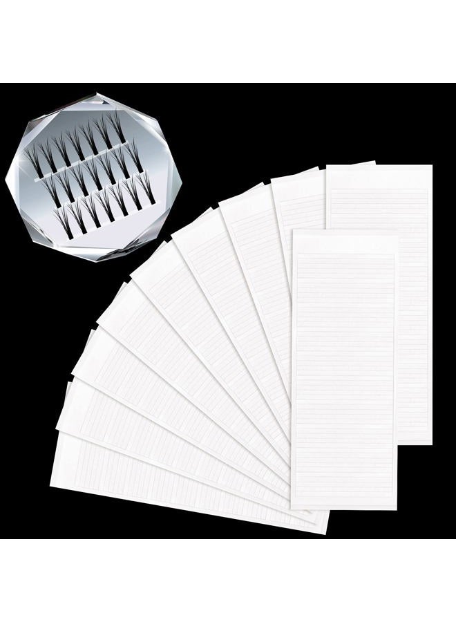 500 Pieces False Eyelash Fans Paper Tape Holder with Double Faced Adhesive Tape Fast Fan Tape Make Fan Tape for Volume Eyelash Extensions Tools Eyelash Extension Storage Tape
