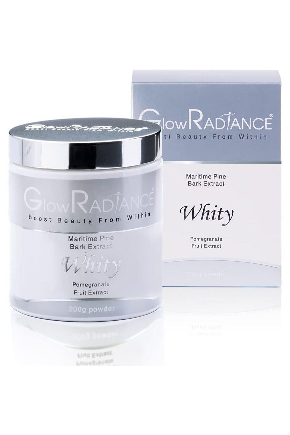 Glow Radiance Whitening Powder â 200g | Skin Brightening & Radiance Booster with Pomegranate Extract | Antioxidant-Rich Formula for Even Skin Tone