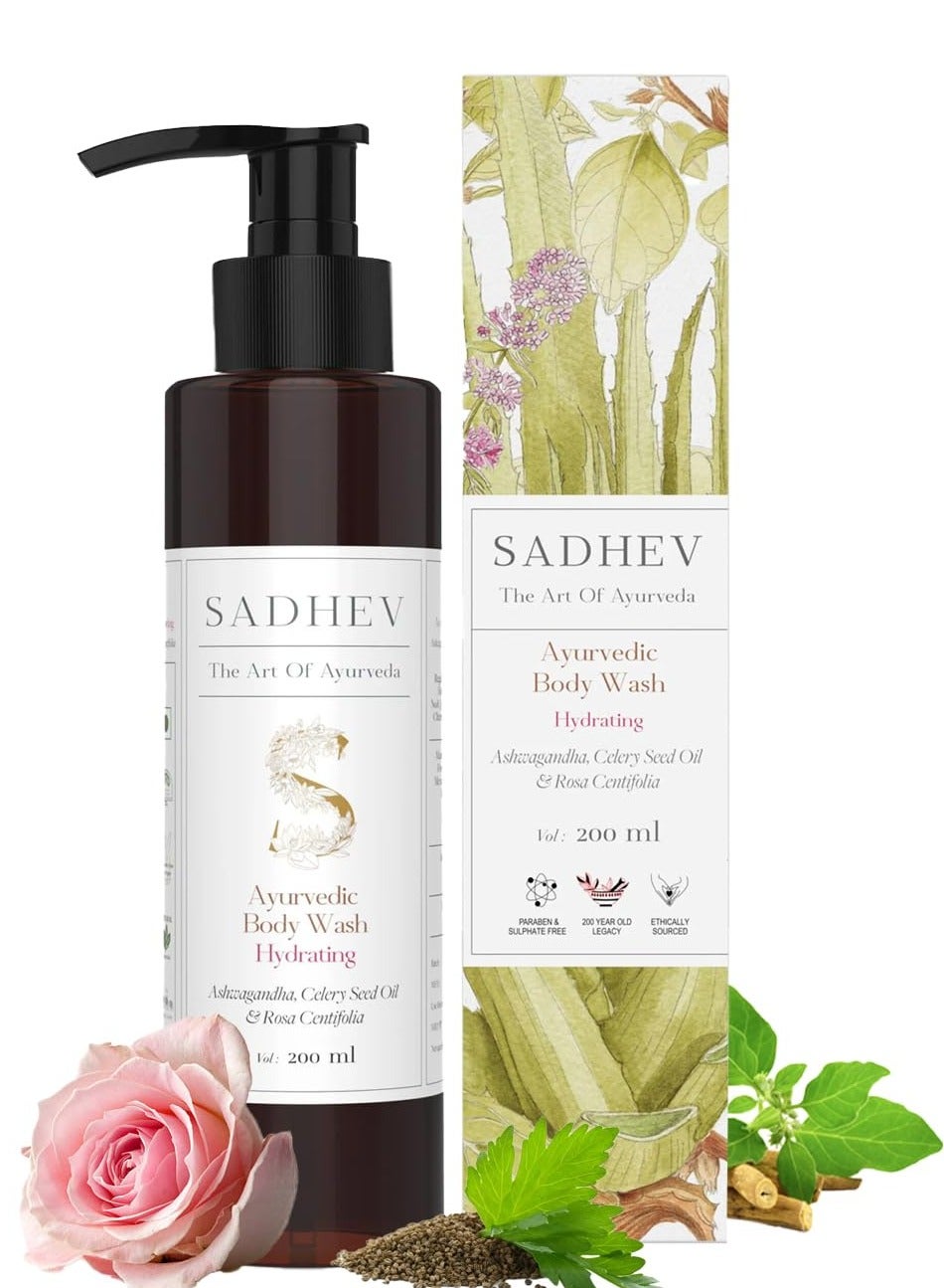 Ayurvedic Body Wash Hydrating - Ashwagandha, Celery Seed Oil & Rosa Centifolia - 200ml
