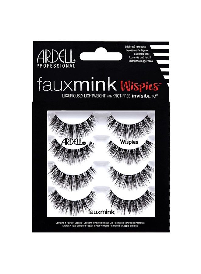 False Lashes Faux Mink Wispies Multipack, 1 pk x 4 pairs