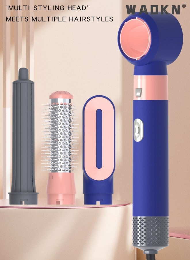 5 in 1 Hair Dryer Brush Negative Ionic Detachable Hair Dryer Styler Air Culer Wand Hair Straightener Brush Blow Wet and Dry Negative Curling Iron Straightener Brush Household Multiple Hair Styles