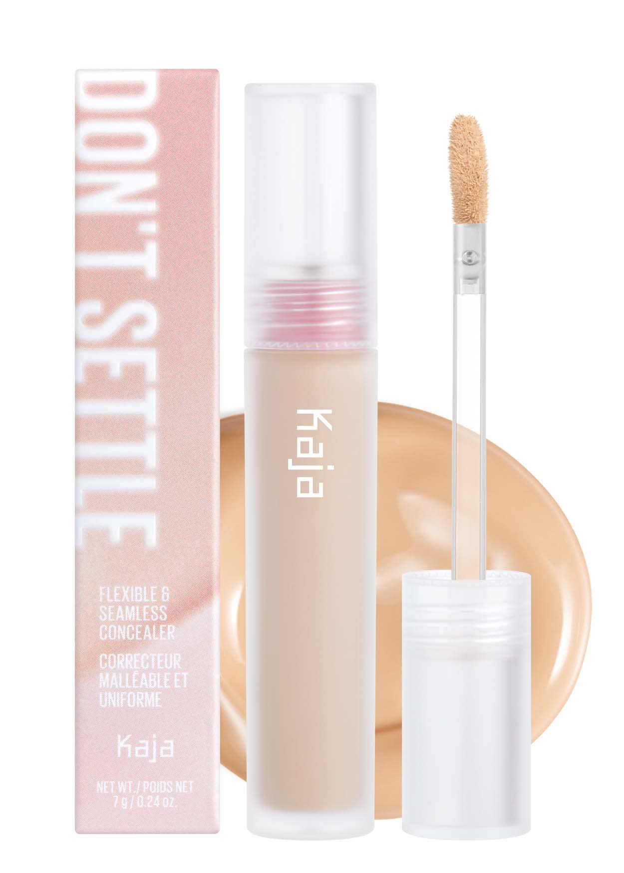 KAJA Liquid Concealer - Don't Settle 04 Waffles | with Aqua Ceramide, Hydrating, Buildable, Lightweight, Seamless Coverage, Dark Circles Cover Up, Under Eye, Dark Spot Corrector Makeup, 0.21 Oz