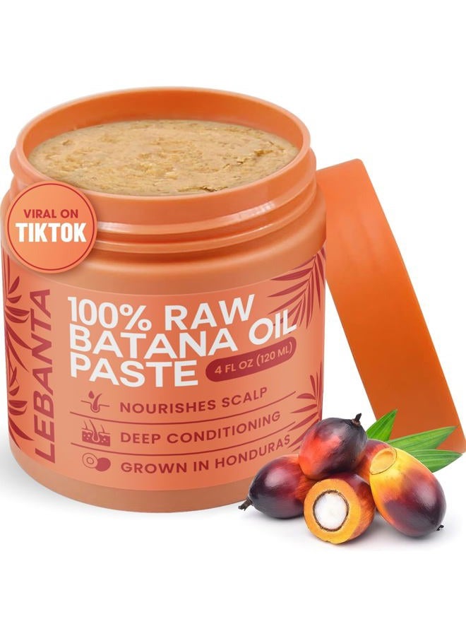 Raw Batana Oil for Hair Growth - 100% Pure, Organic 4oz Batana from Honduras for Thick and Strong Natural Hair - Dr. Sebi Unrefined Cold Pressed Cosmetic Scalp Mask for Men & Women (1 Pack)