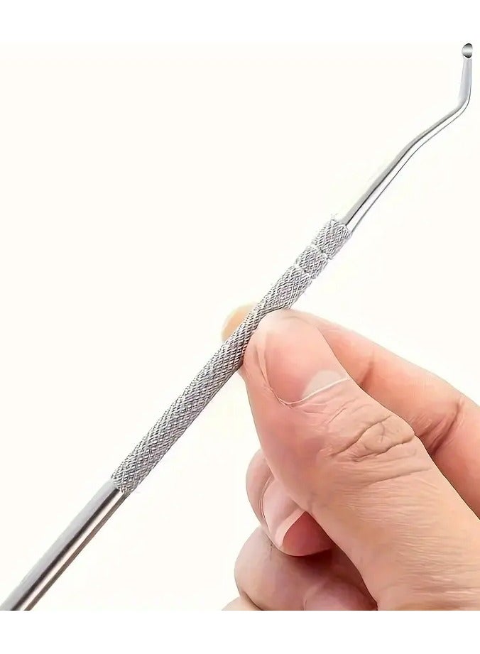 Stainless Steel Ingrown Toenail Cleaner - Curved Nail Spoon for Deep Cleaning, Non-Slip Grip, Easy-to-Use Pedicure Tool