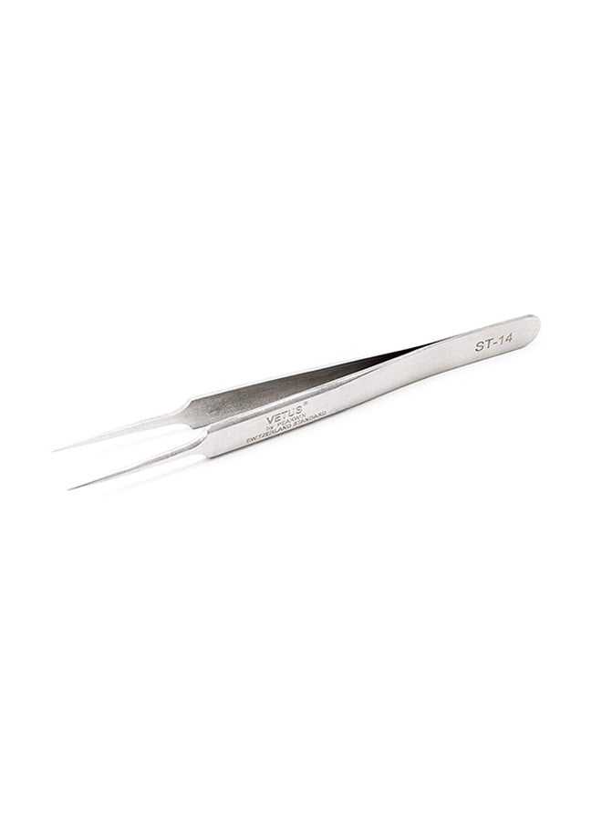 Antistatic Stainless Steel Nippers Eyelash Picking Tool For Eye Lash Extensions Supplies Stainless Tweezer Super Fine Tip 110Mm