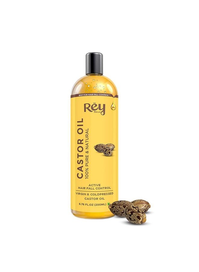 Castor Oil For Skin Care, Hair Growth (Arandi Oil), Premium Cold Pressed, Pure & Virgin Grade - 200 Ml Clear