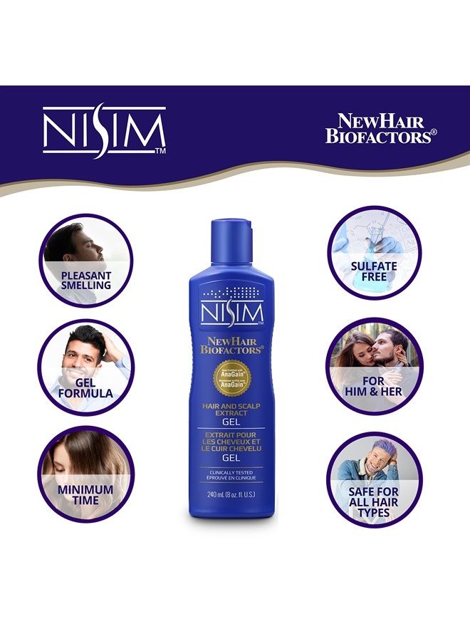 NISIM NewHair BioFactors Hair and Scalp Gel Extract with AnaGain For Normal To Dry Hair - Gel Extract Specially Formulated To Maximize The Natural Growth-Cycle Of Your Hair (8 Ounce / 240 Milliliter)