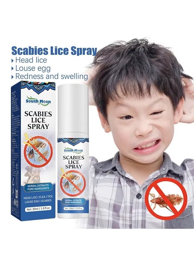 Scabies Lice Spray, Hair Lice Repellent Spray Anti-Lice and Nits Topical Spray 30ml