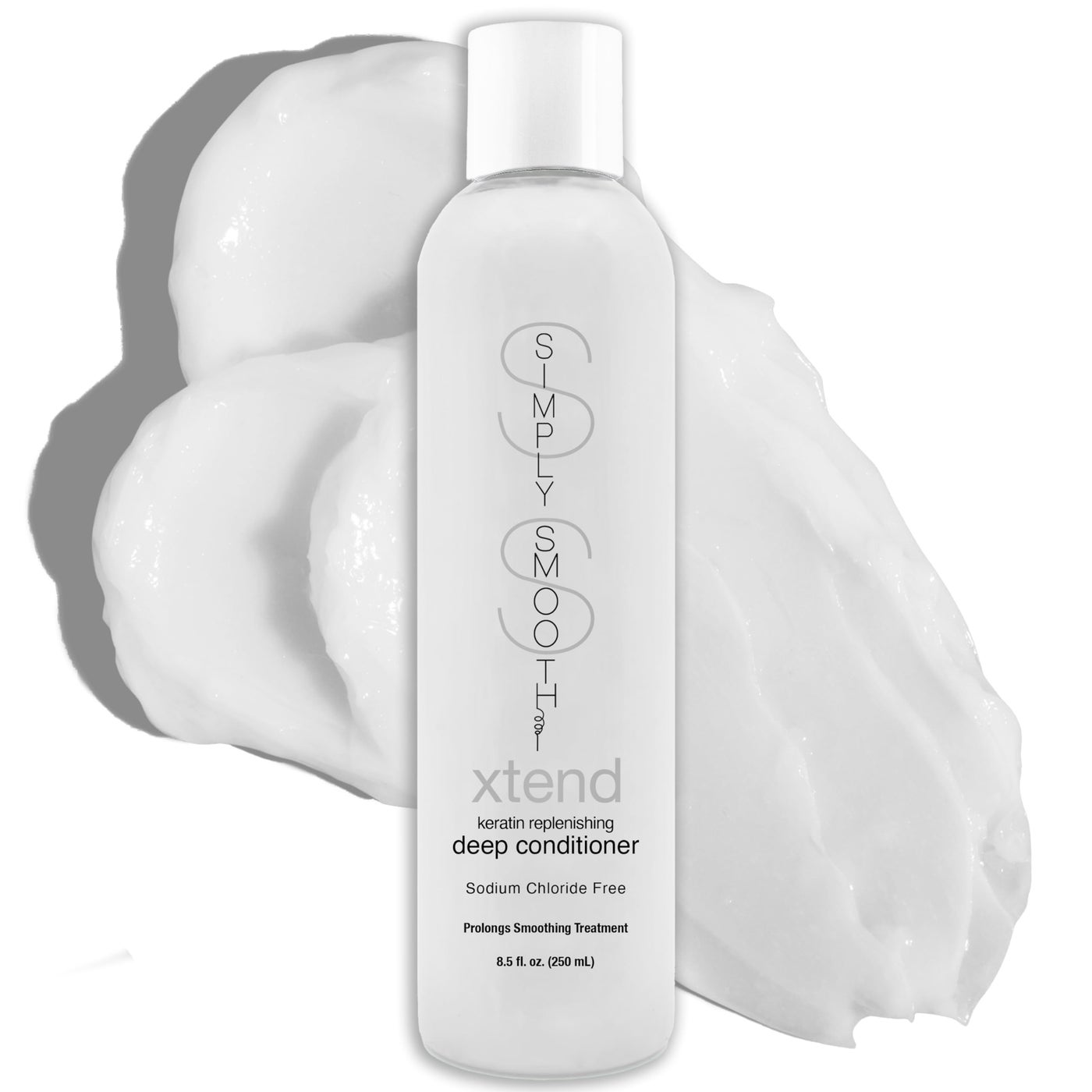 SIMPLY SMOOTH Xtend Keratin Deep Conditioner â€“ Lightweight Hydrating Hair Mask for Dry, Damaged, Color-Treated, Curly, and Keratin-Treated Hair â€“ Frizz Control, Repair, Softness, Shine, 8.5 oz