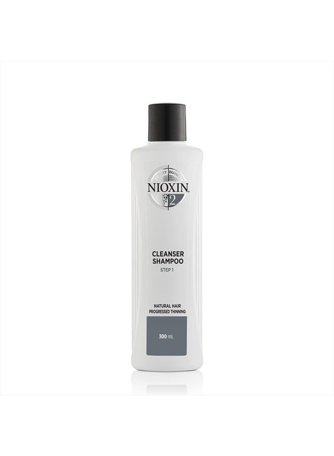 System 2 Scalp Cleansing Shampoo with Peppermint Oil, Treats Dry and Sensitive Scalp, Dandruff Relief and Anti-Hair Breakage, For Natural Hair with Progressed Thinning, 10.1 fl oz