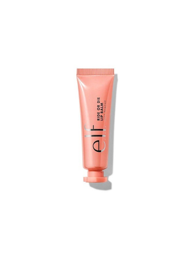 Ride or Die Lip Balm, Ultra-Hydrating Tinted Lip Balm, Infused with Jojoba Oil, Sheer Finish, Just Peachy, 0.42 Oz (12g)