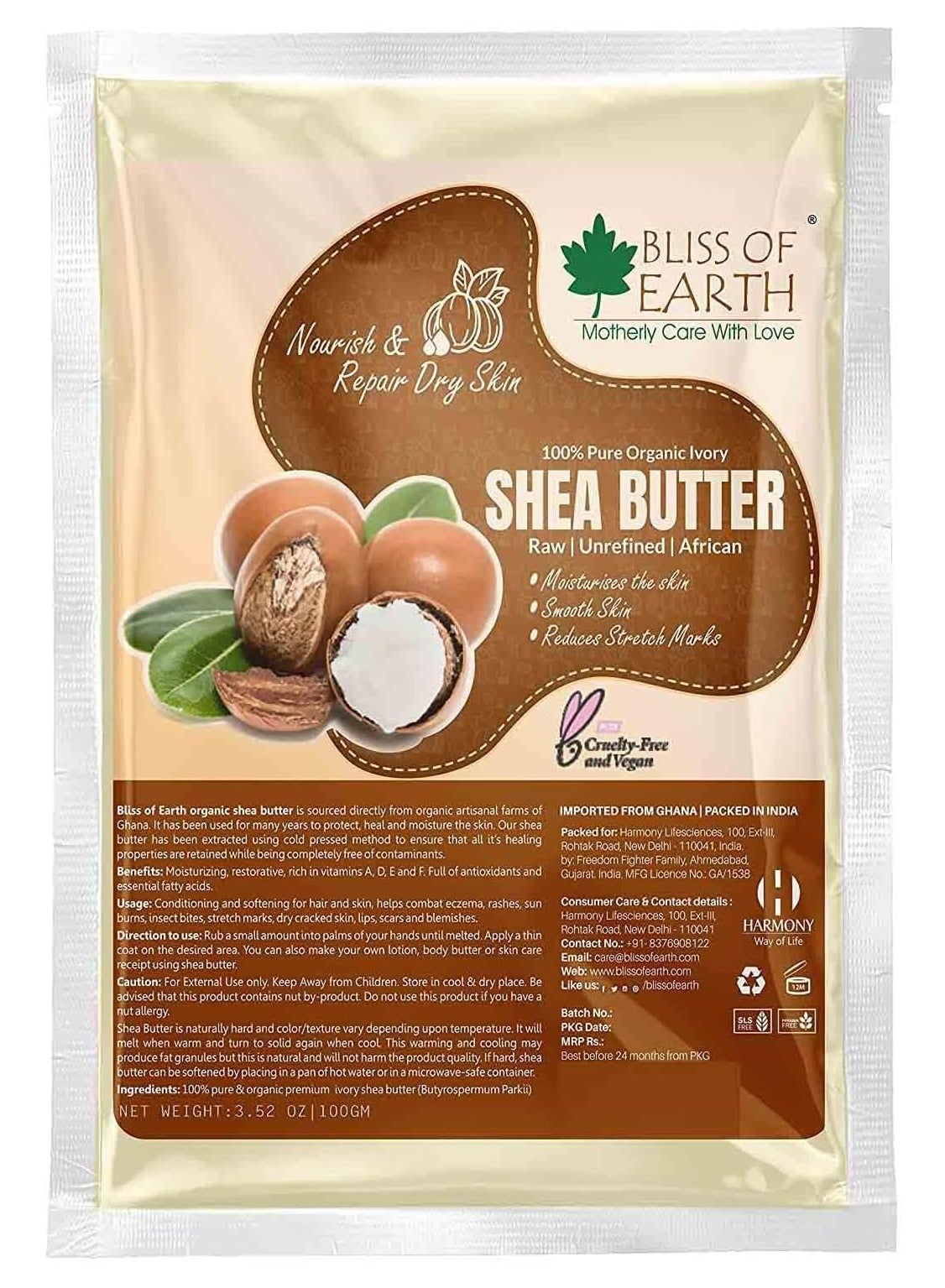 Shea Butter 100gm Refill Pack Unrefined African Raw Shea Butter Moisture For Stretch Marks Great For Face Body Skin Lips and DIY products